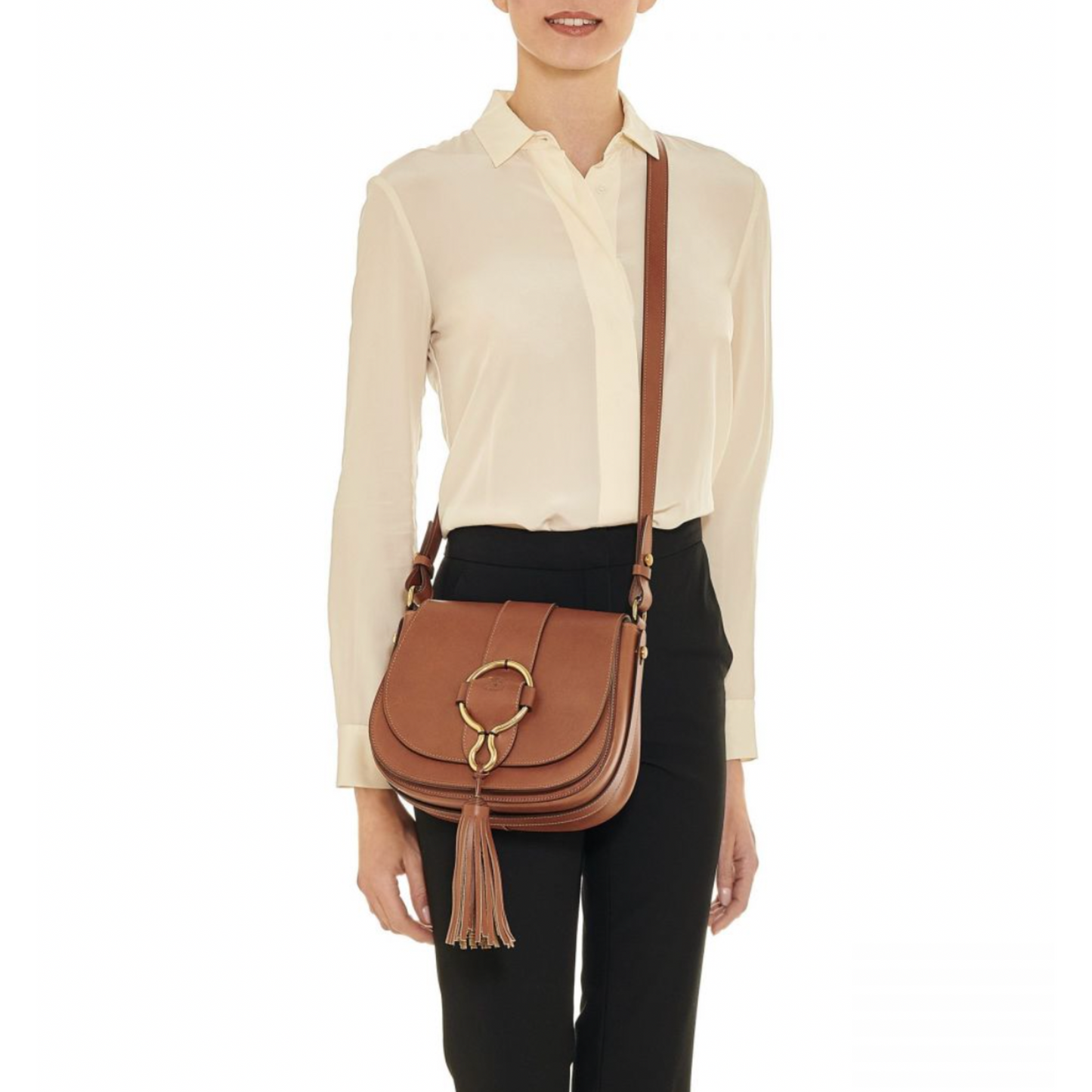 Il Bisonte Loop Large Crossbody Bag Chocolate