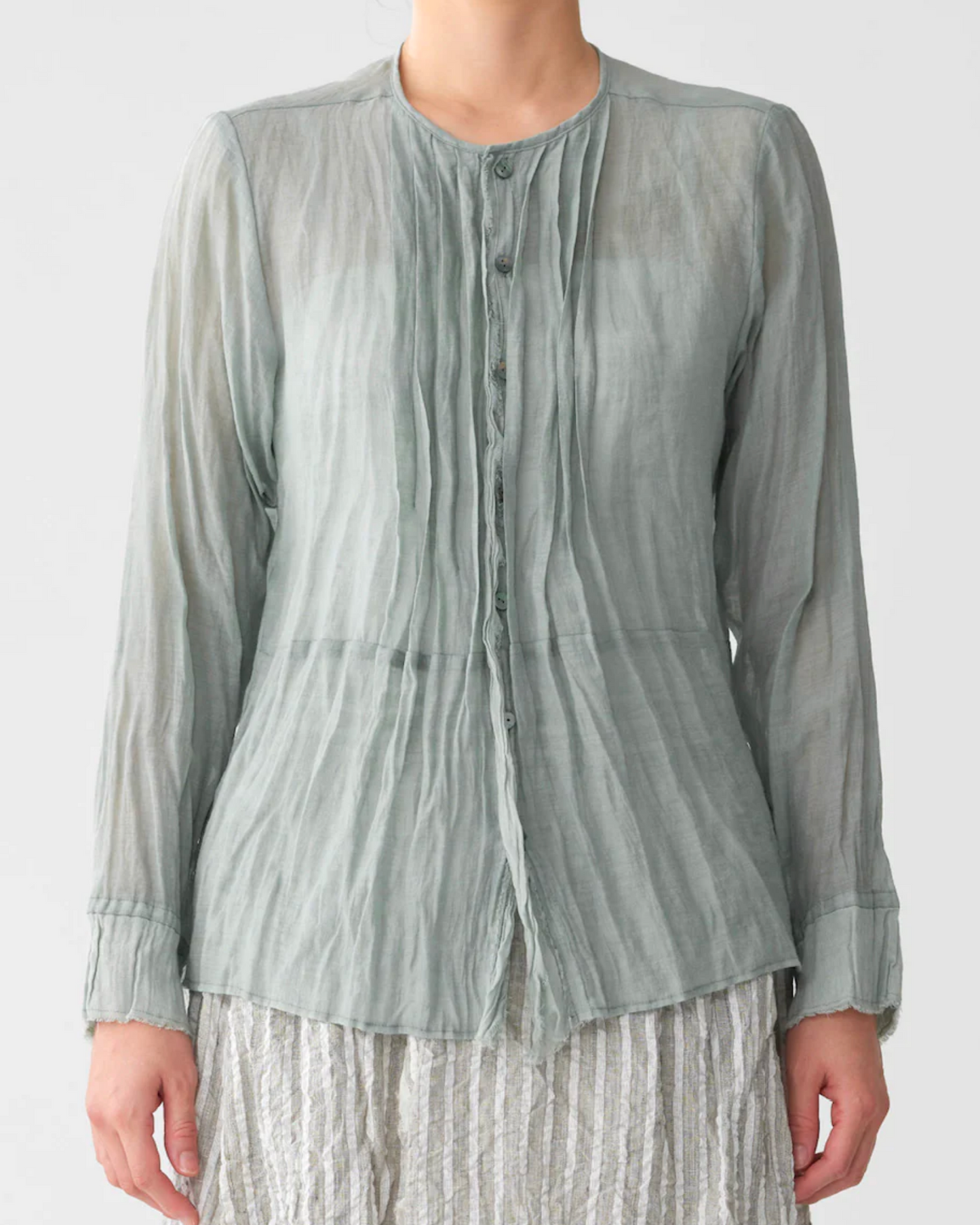 Pas de Calais Bengara Dye Blouse Green