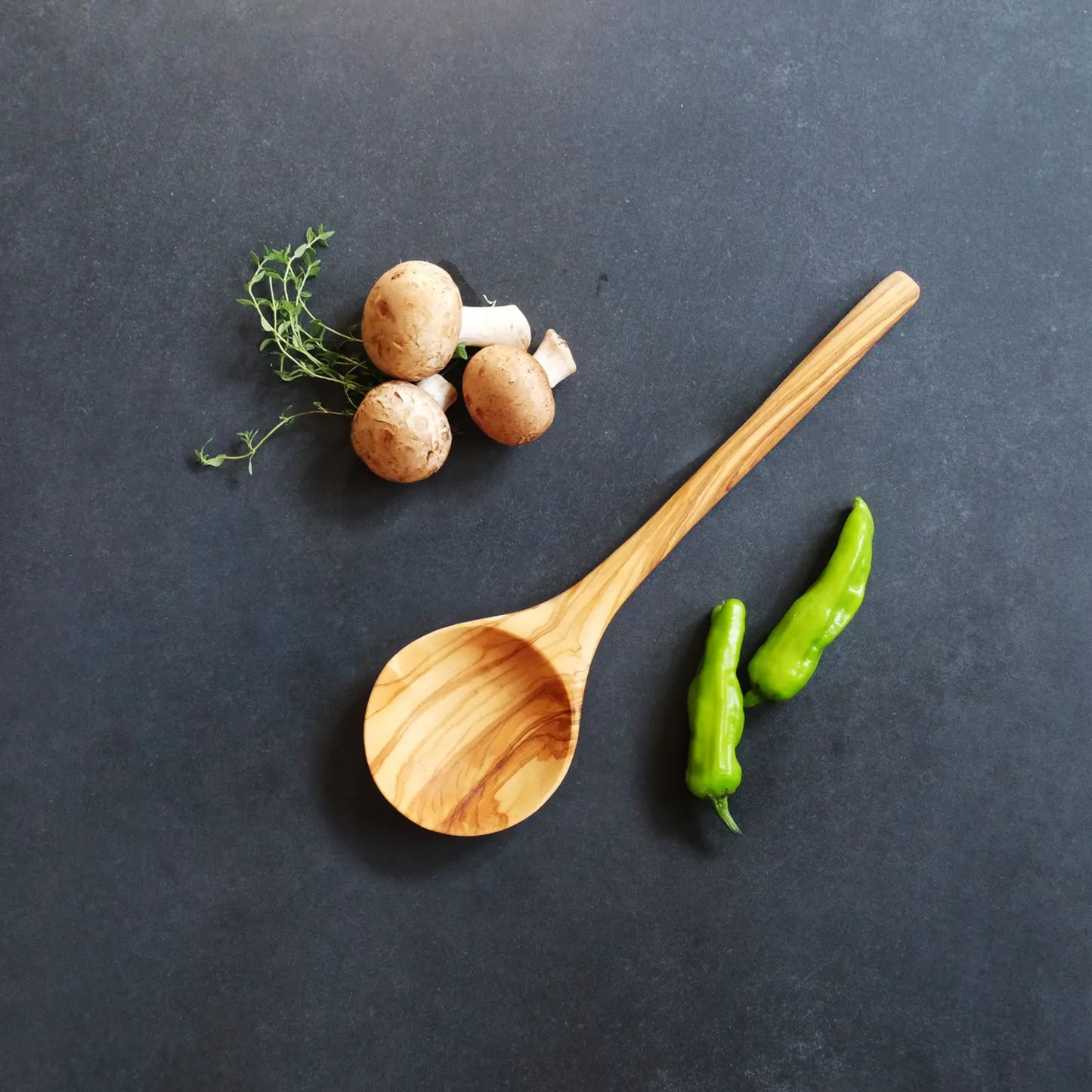 Olive Wood Deep Serving Spoon-Natural Olive Wood-Thistle Hill