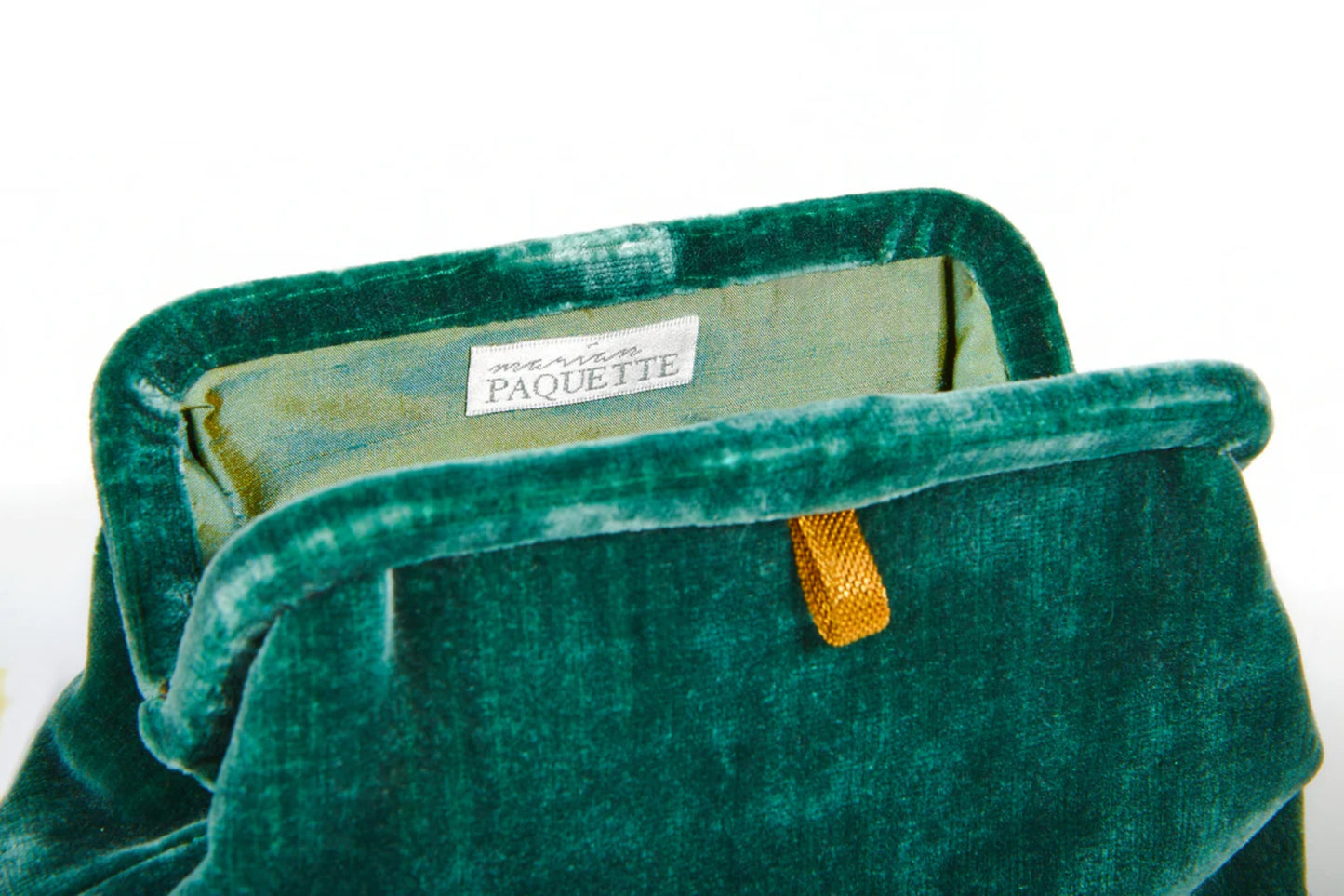 Marian Paquette Liette Velvet Clutch Forest Green-Marian Paquette-Thistle Hill
