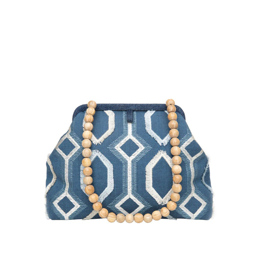 Marian Paquette Danielle Embroidered Navy Blue / Baby Blue-Marian Paquette-Thistle Hill