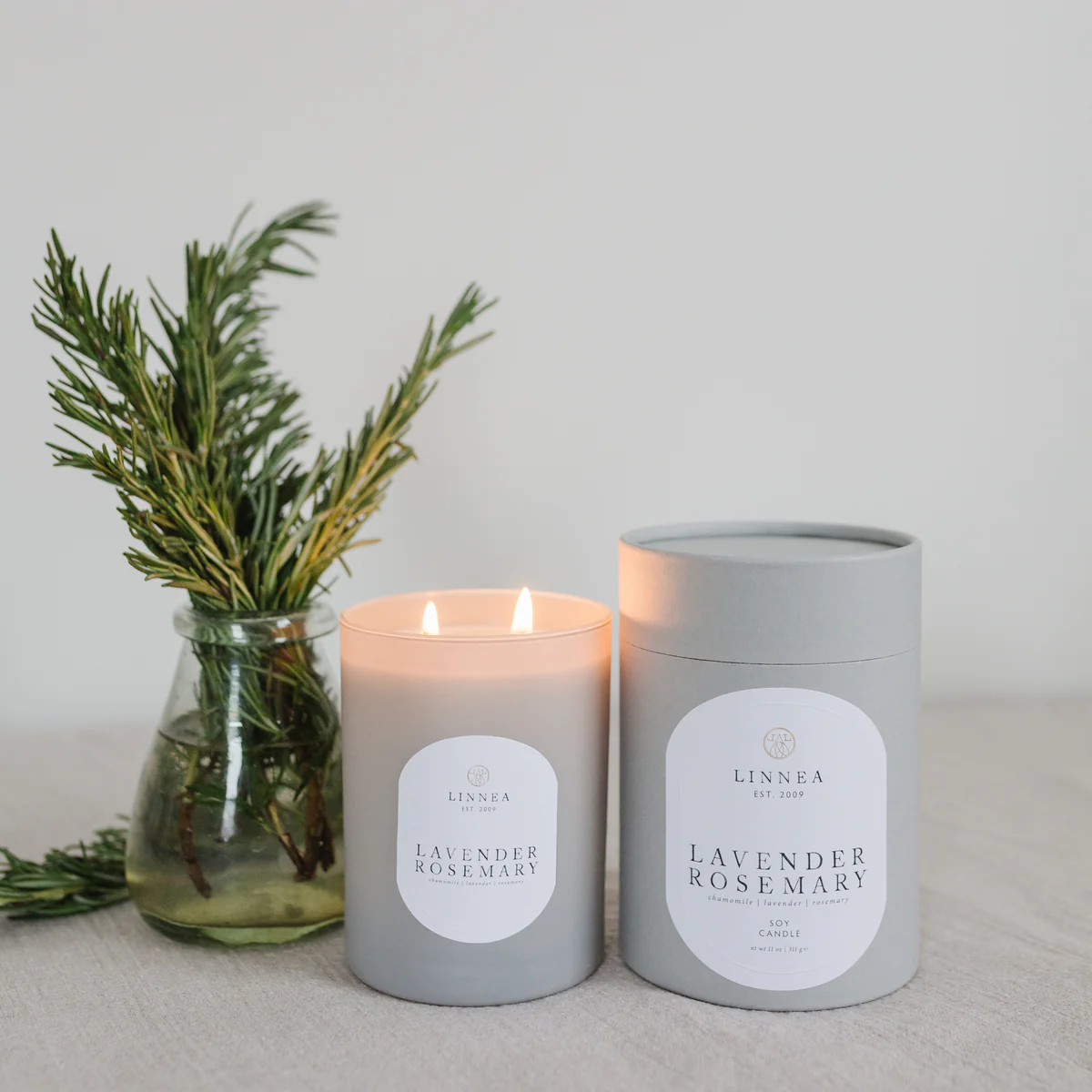 Linnea's Lights Double Wick Candle Lavender Rosemary-Linnea's Lights-Thistle Hill