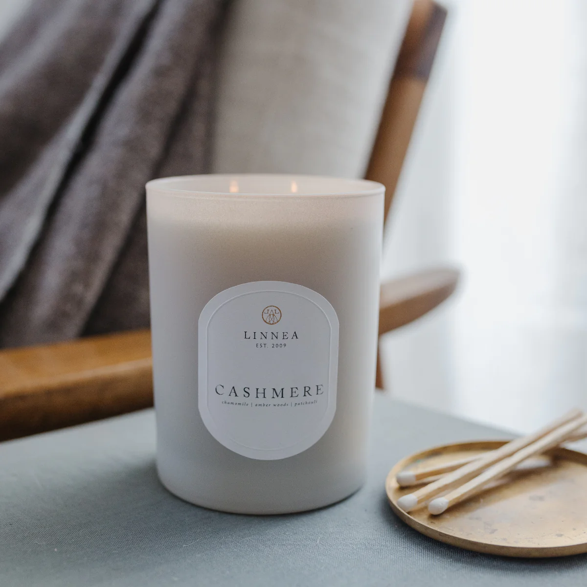 Linnea's Lights Double Wick Candle Cashmere-Linnea's Lights-Thistle Hill