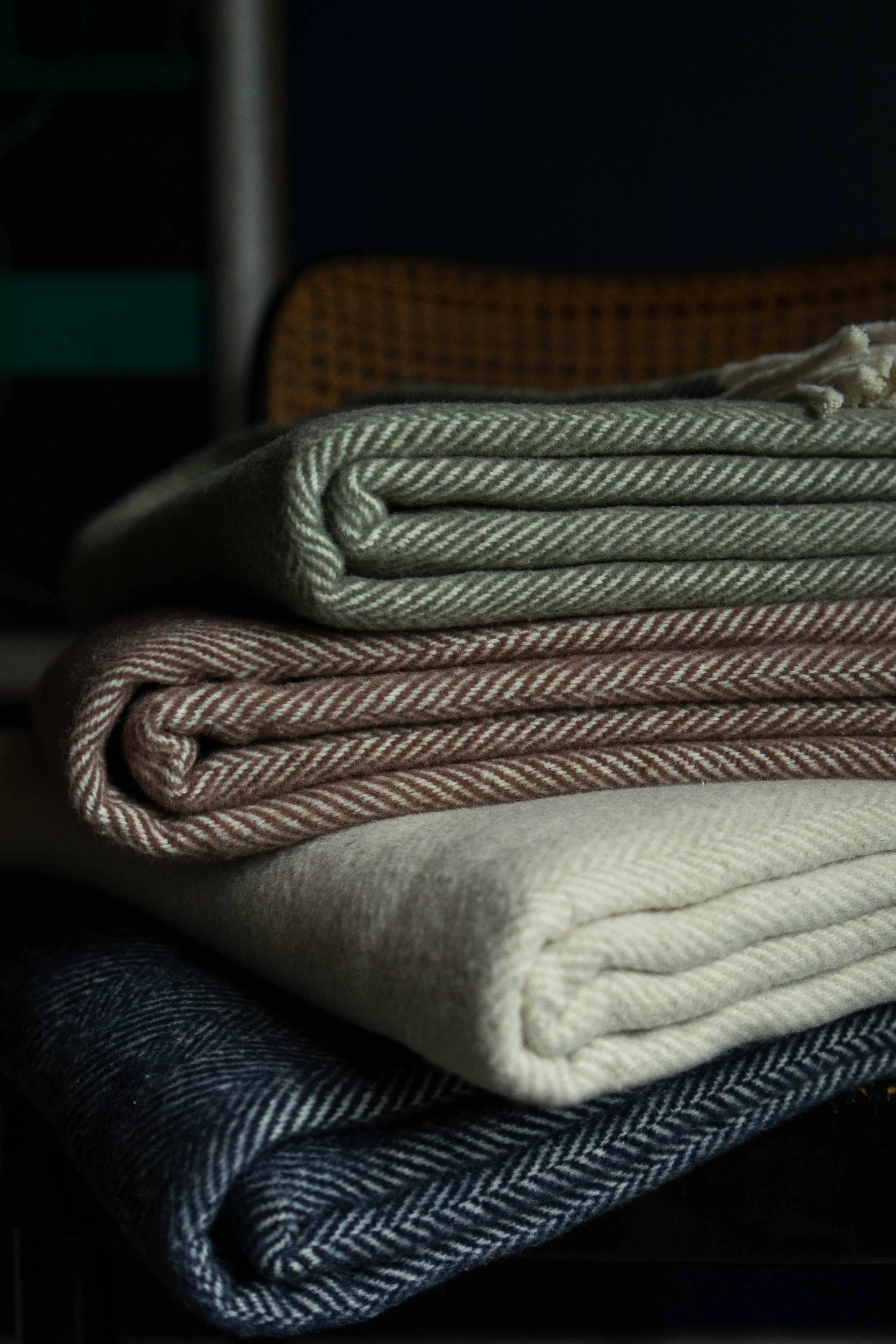 Evangeline Cotton Herringbone Throw Cedar-Evangeline-Thistle Hill