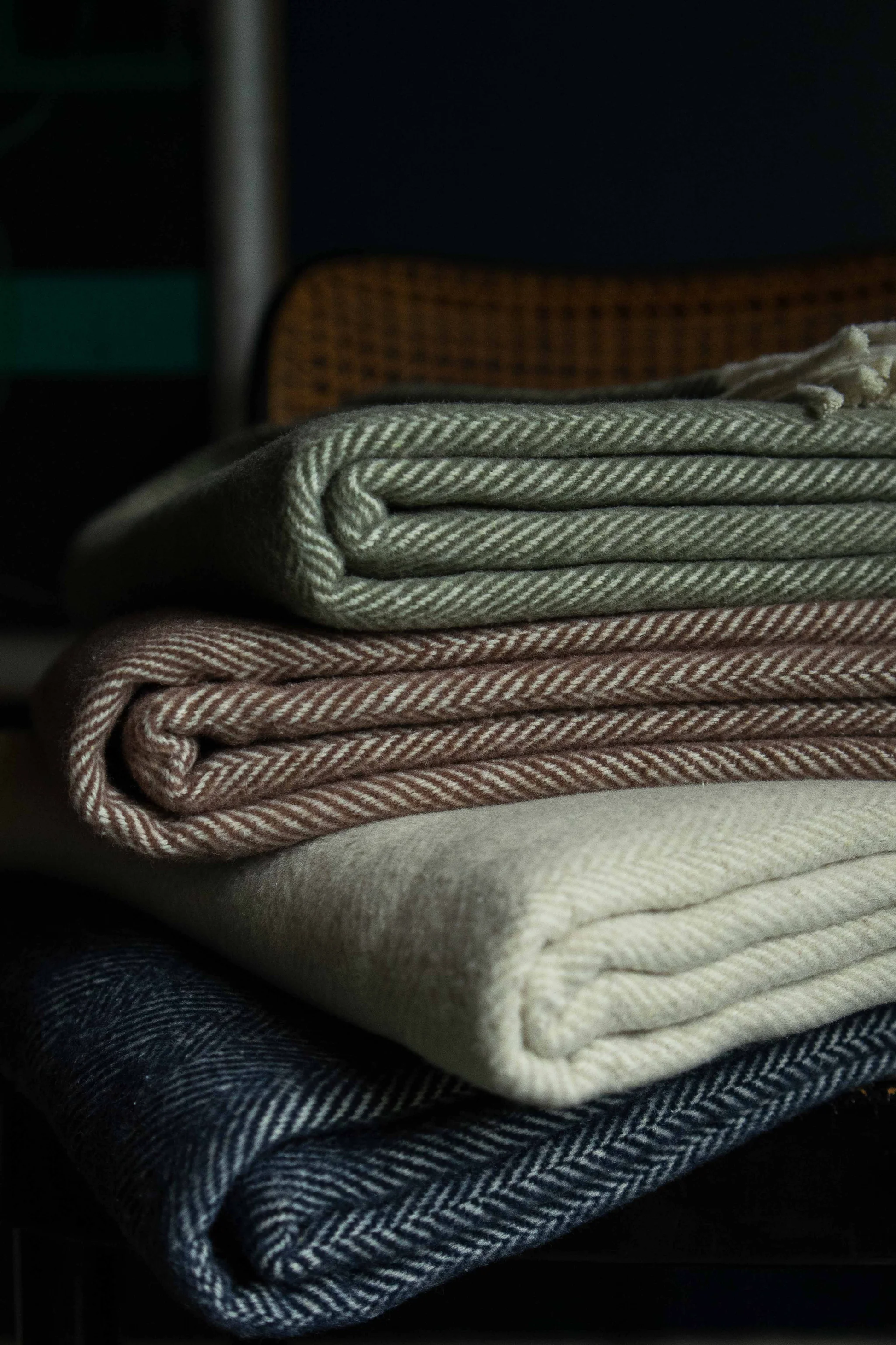 Evangeline Cotton Herringbone Throw Cedar-Evangeline-Thistle Hill