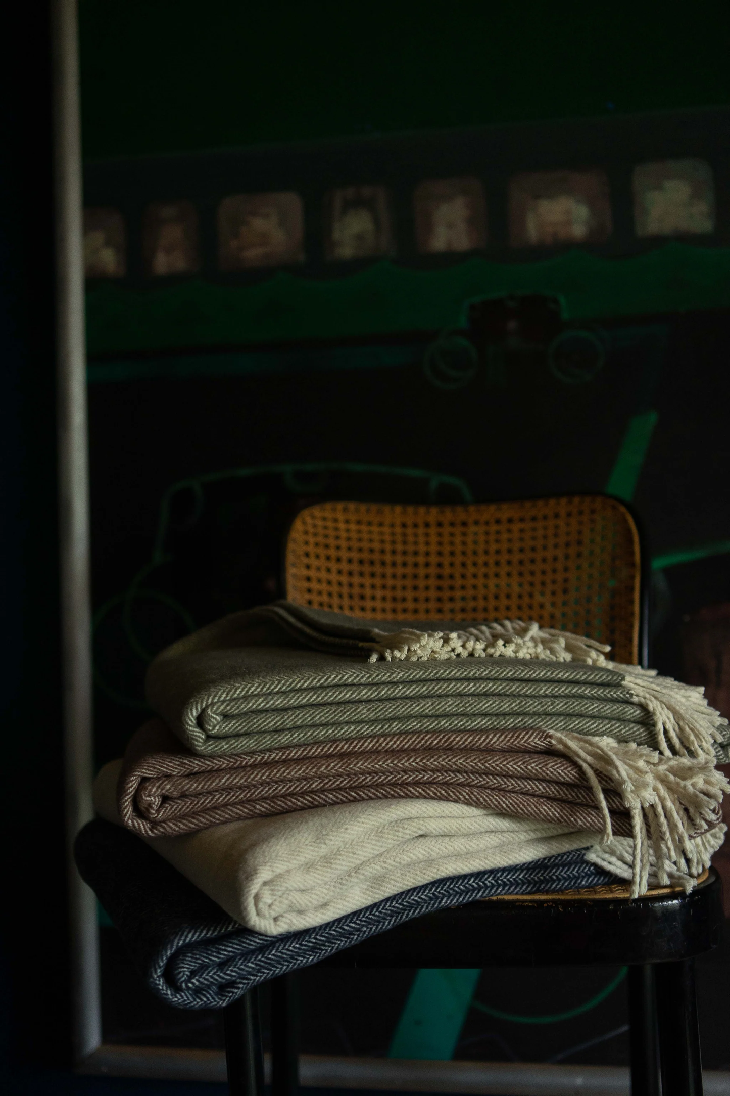 Evangeline Cotton Herringbone Throw Cedar-Evangeline-Thistle Hill