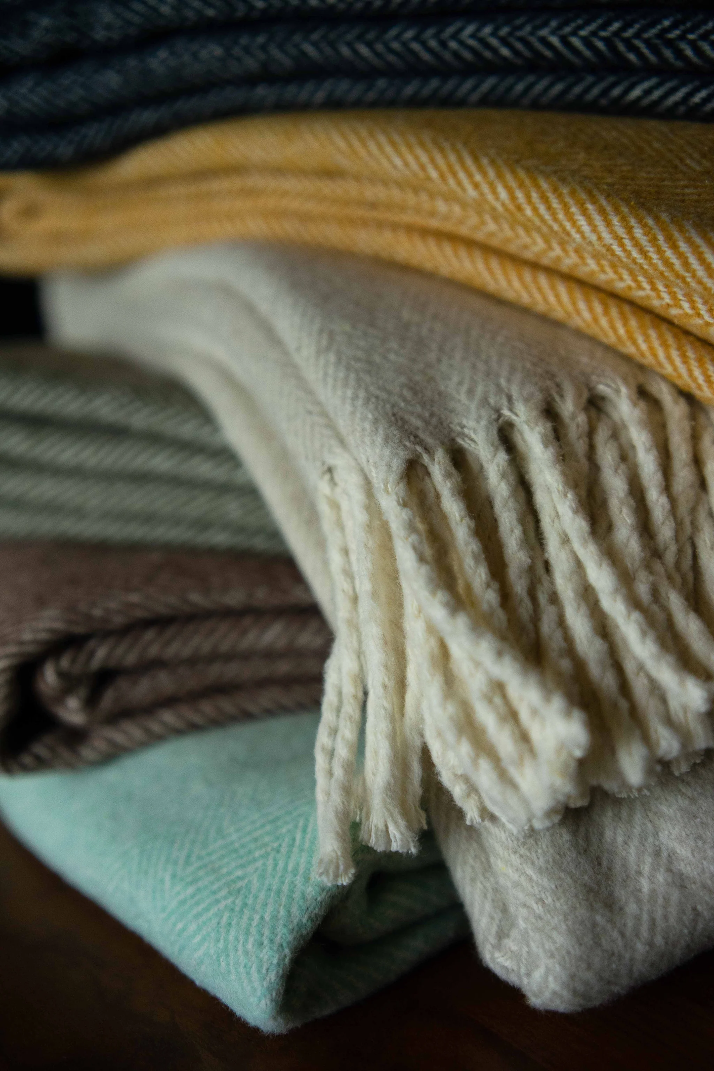 Evangeline Cotton Herringbone Throw Cedar-Evangeline-Thistle Hill