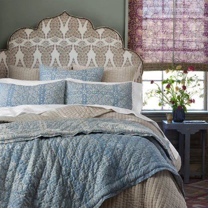 John Robshaw Raisa Slate Woven Quilt-John Robshaw-Thistle Hill