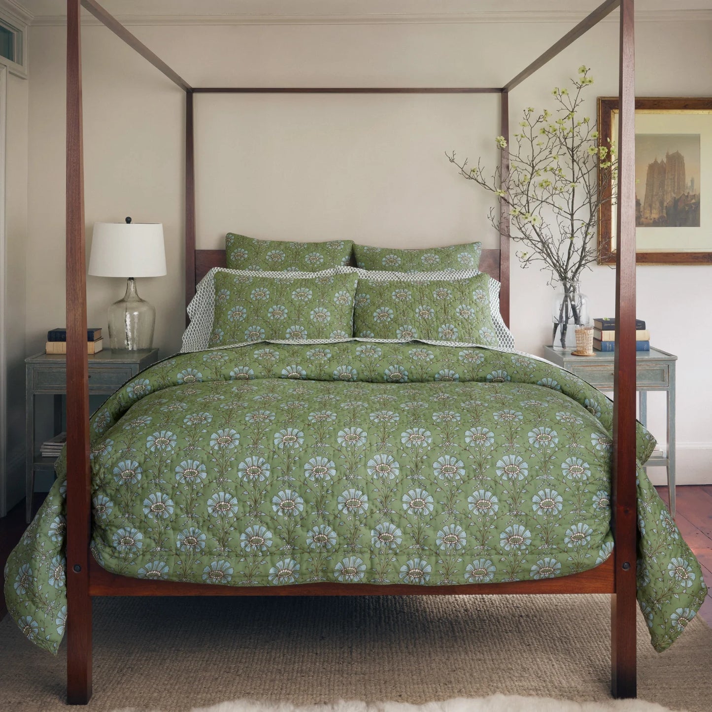 John Robshaw Jeeva Sage Quilt-John Robshaw-Thistle Hill