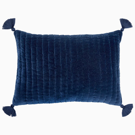 John Robshaw Velvet Indigo Kidney Pillow-John Robshaw-Thistle Hill