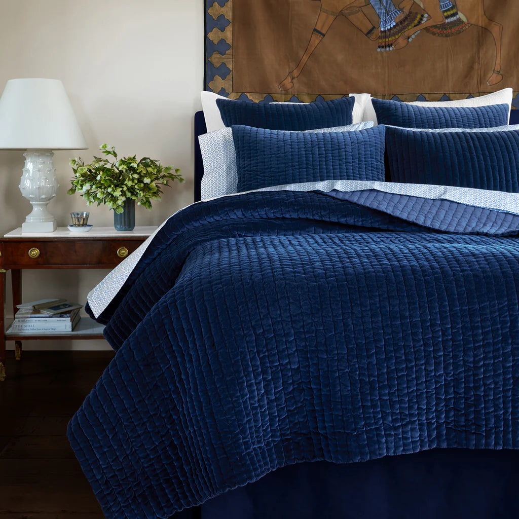 John Robshaw Velvet Indigo Quilt-John Robshaw-Thistle Hill