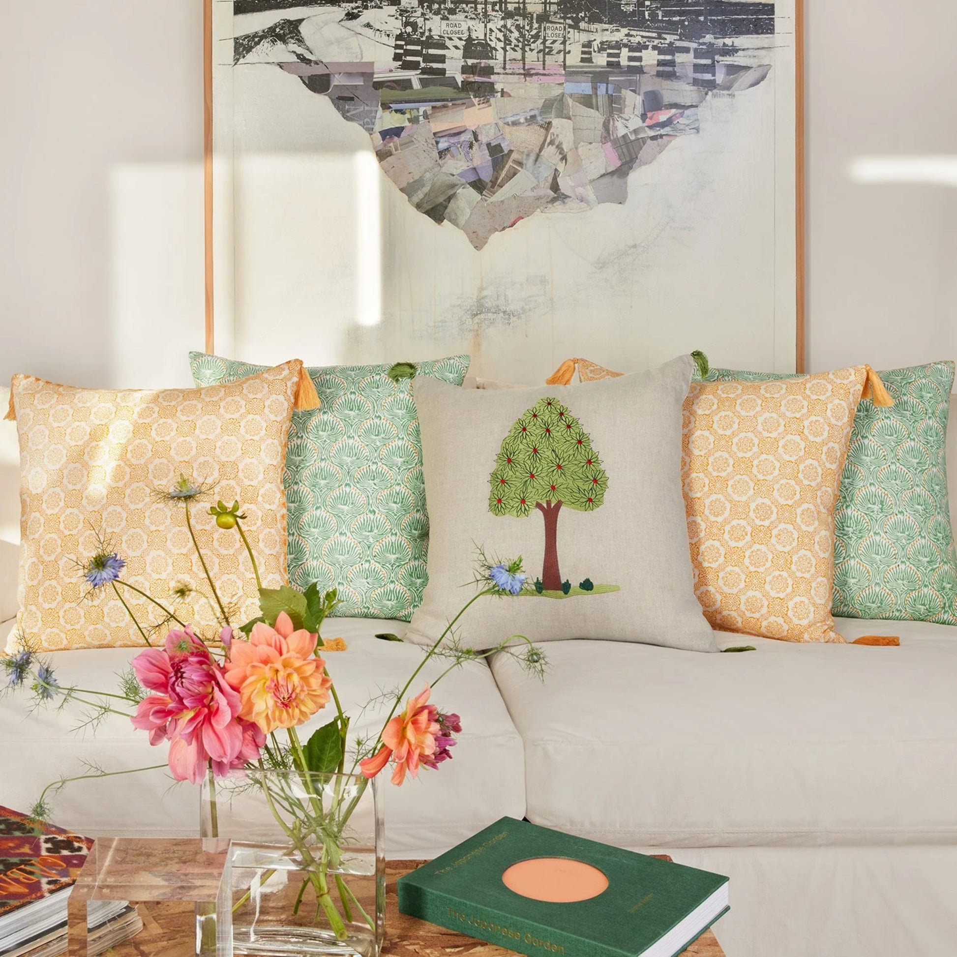 John Robshaw Divit Sage Pillow-John Robshaw-Thistle Hill