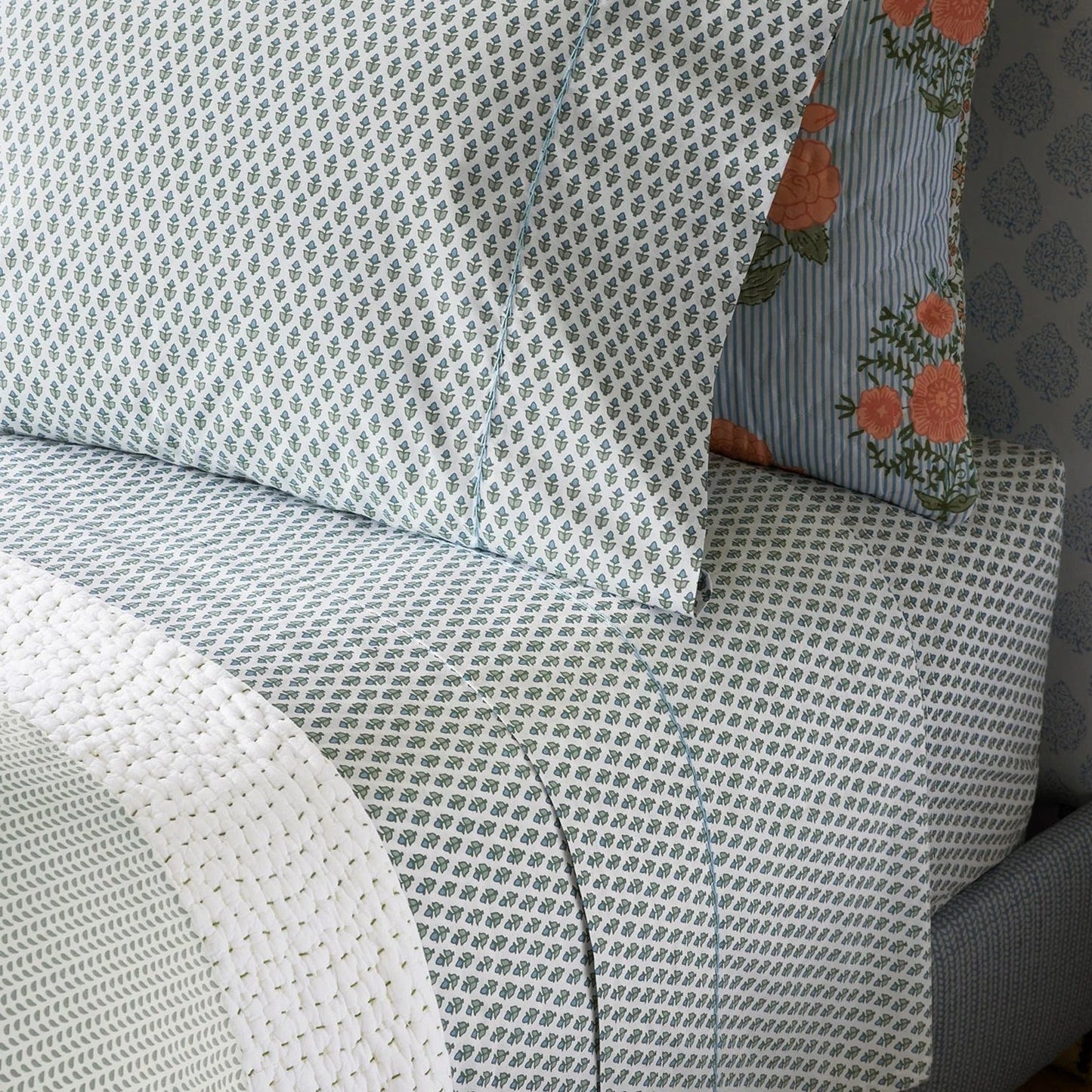 John Robshaw Cala Sage Sheet Sets-John Robshaw-Thistle Hill