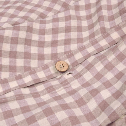 Elderberry Gingham Linen Blend Duvet Cover-Piglet in Bed-Thistle Hill
