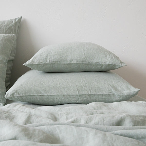 LinenMe Standard Pillow Case Set of 2 Sea Foam