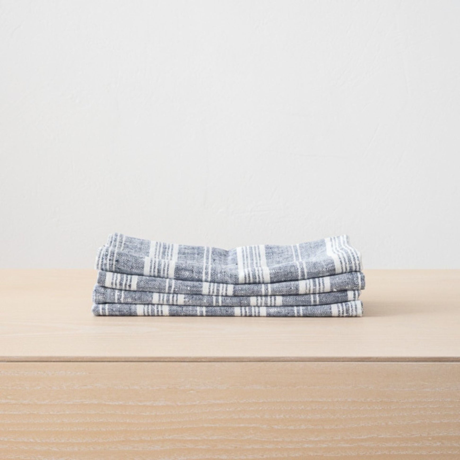 Striped Linen Napkins Indigo Multistripe-Thistle Hill-Thistle Hill