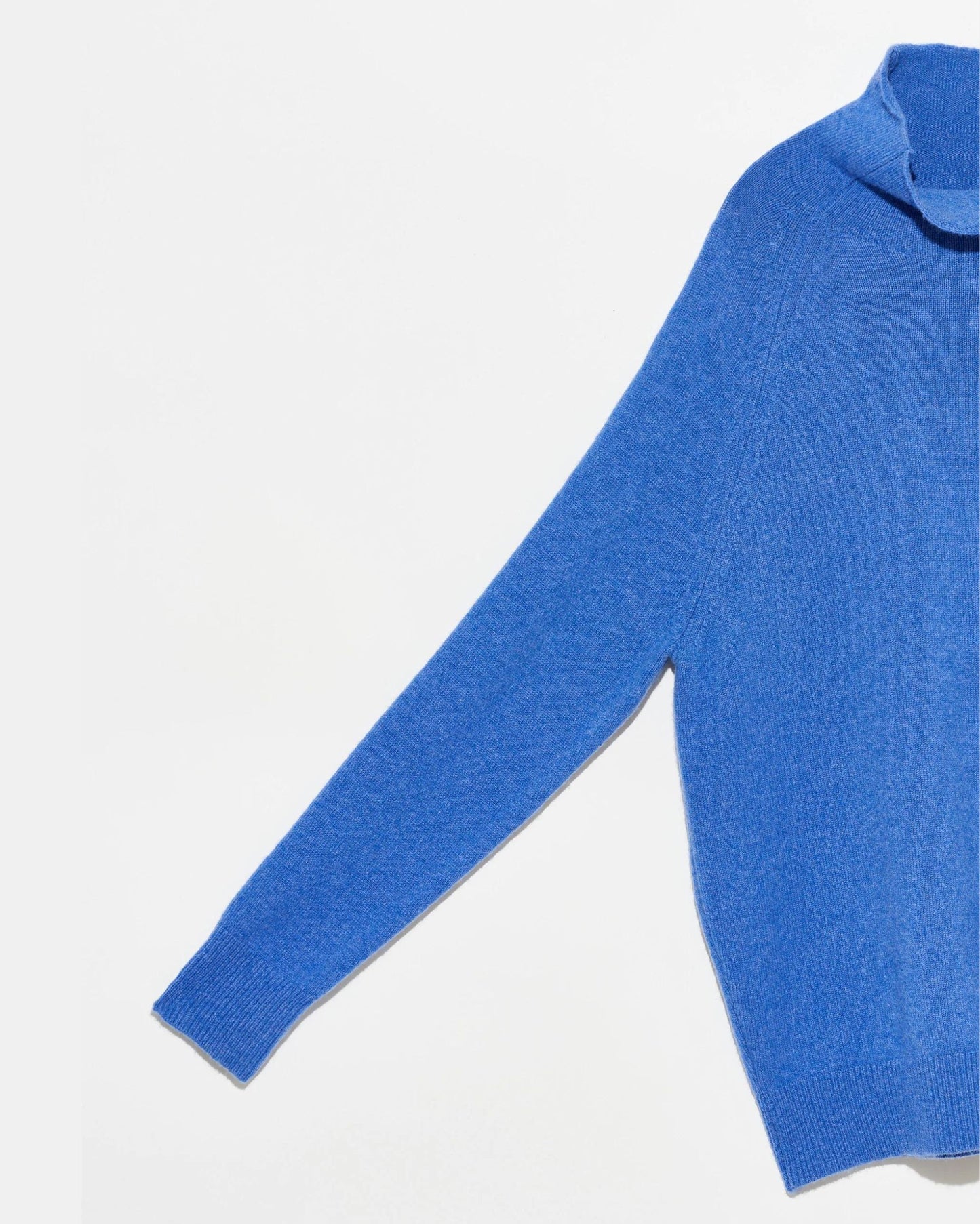 Organic by John Patrick Cashmere Funnel Neck Pullover Lapis