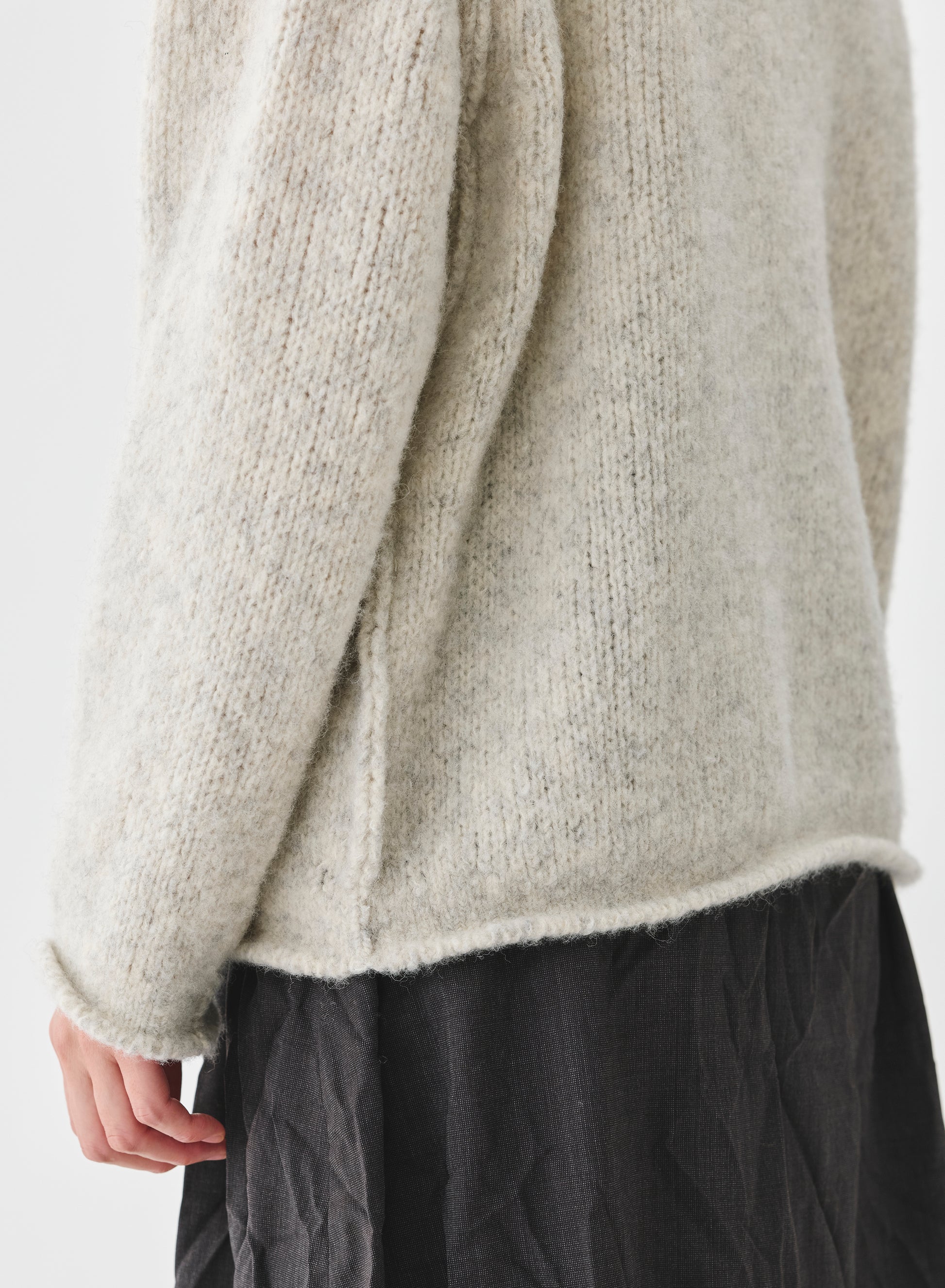 Pas de Calais Baby Alpaca Knit Pullover Natural-Pas De Calais-Thistle Hill