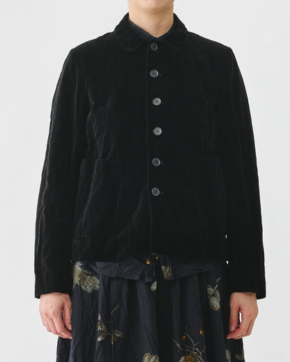 Pas de Calais Stainless Yarn Velvet Jacket Black-Pas De Calais-Thistle Hill