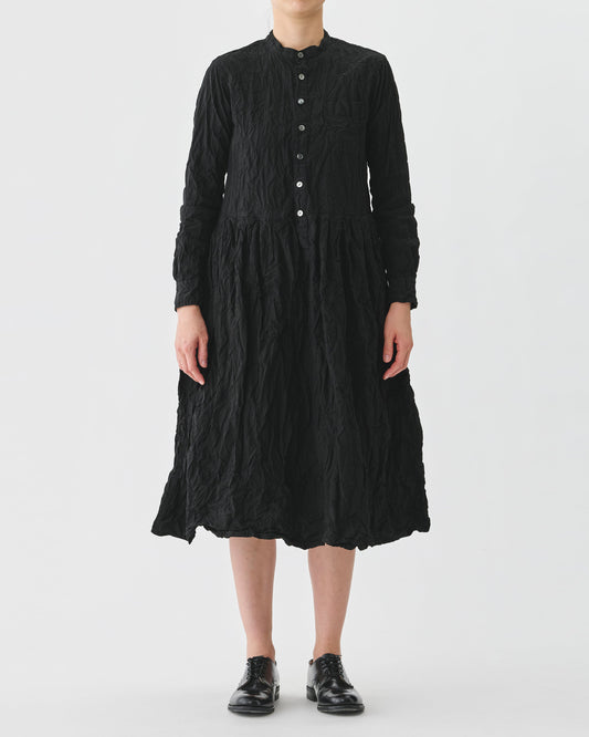 Pas de Calais Classic Crinkle Cotton Dress Black-Pas De Calais-Thistle Hill