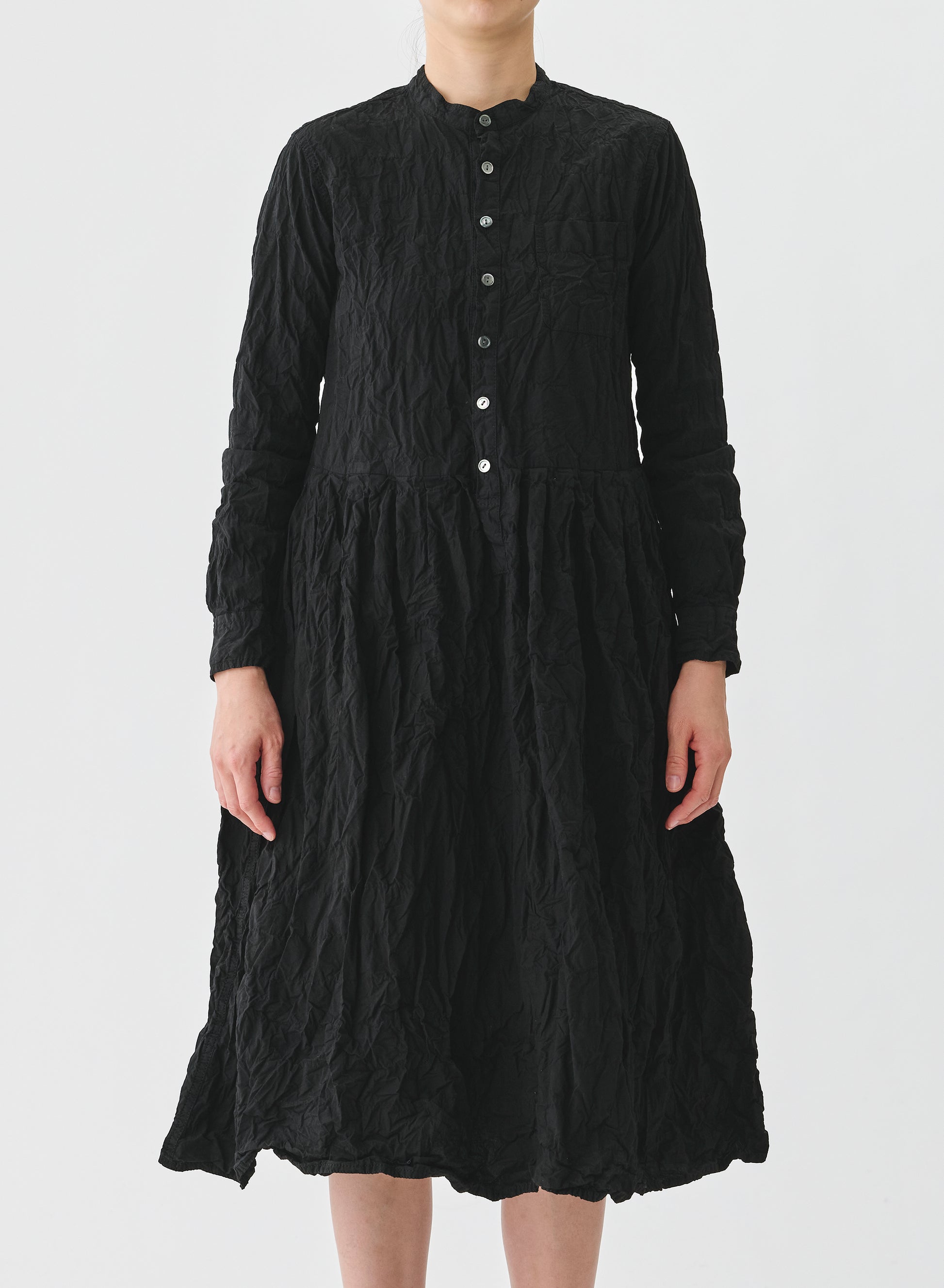 Pas de Calais Classic Crinkle Cotton Dress Black-Pas De Calais-Thistle Hill