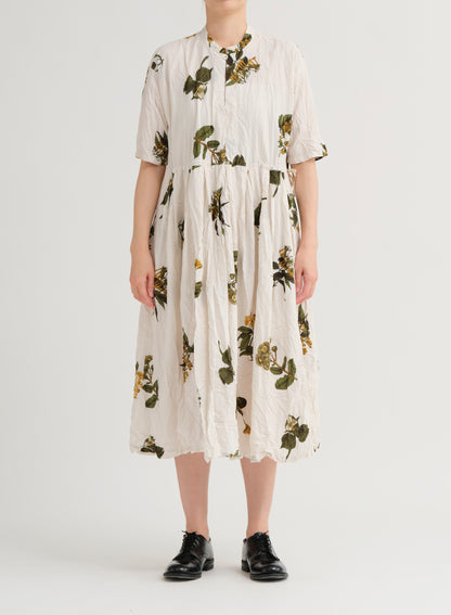 Pas De Calais Summer Botanical Print Dress Ivory-Pas De Calais-Thistle Hill