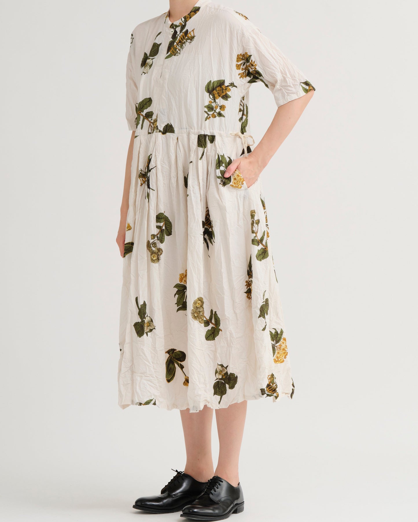 Pas De Calais Summer Botanical Print Dress Ivory-Pas De Calais-Thistle Hill