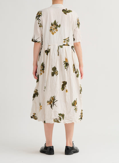 Pas De Calais Summer Botanical Print Dress Ivory-Pas De Calais-Thistle Hill