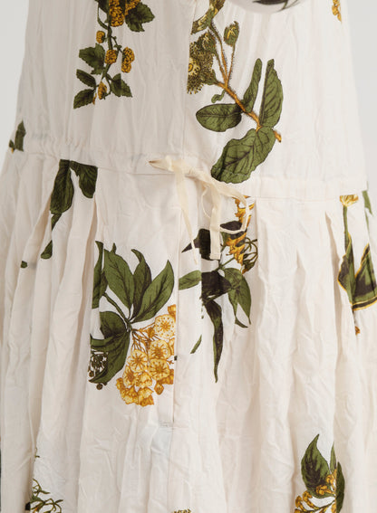 Pas De Calais Summer Botanical Print Dress Ivory-Pas De Calais-Thistle Hill