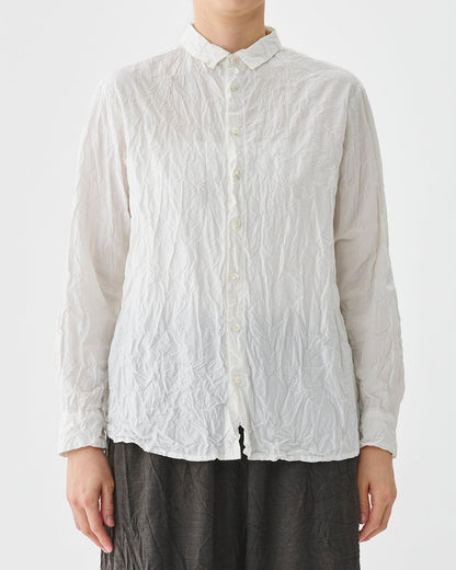 Pas De Calais Classic Crinkle Cotton Blouse Off White-Pas De Calais-Thistle Hill