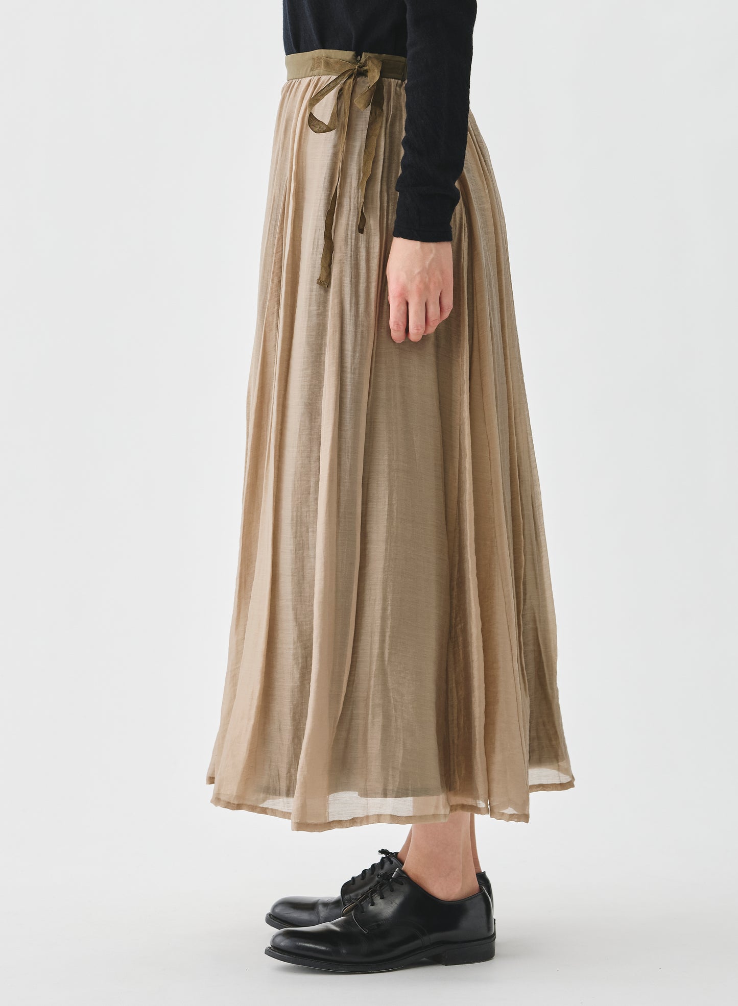 Pas de Calais Crinkle Long Skirt Beige-Pas De Calais-Thistle Hill