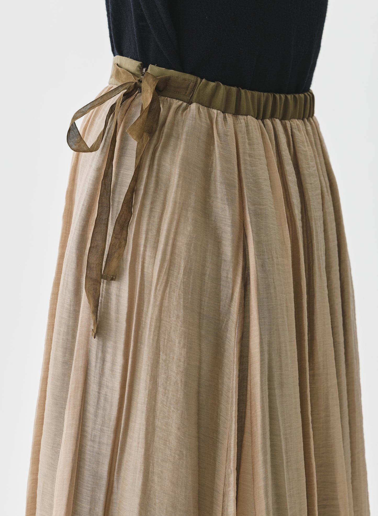 Pas de Calais Crinkle Long Skirt Beige-Pas De Calais-Thistle Hill