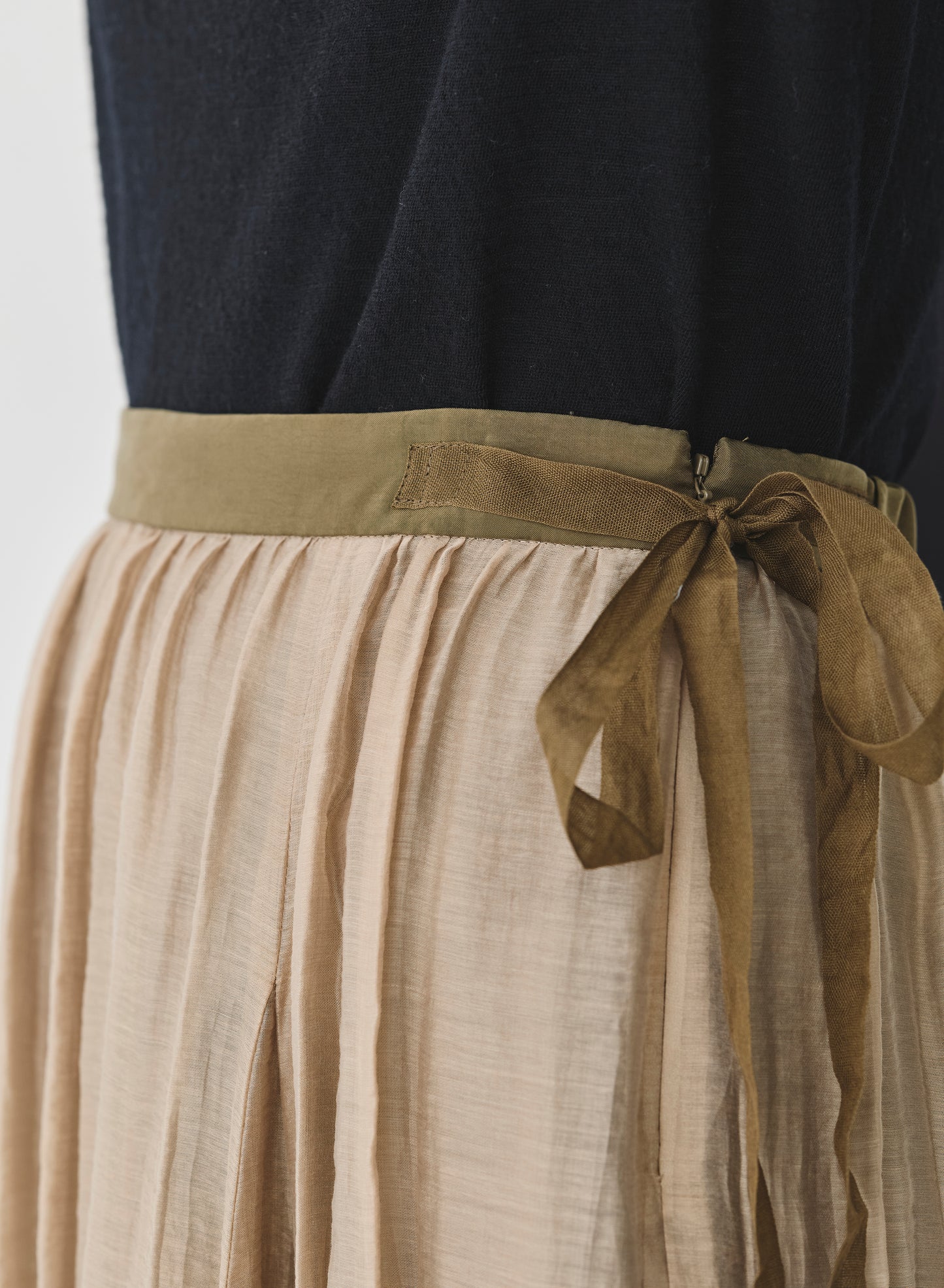 Pas de Calais Crinkle Long Skirt Beige-Pas De Calais-Thistle Hill