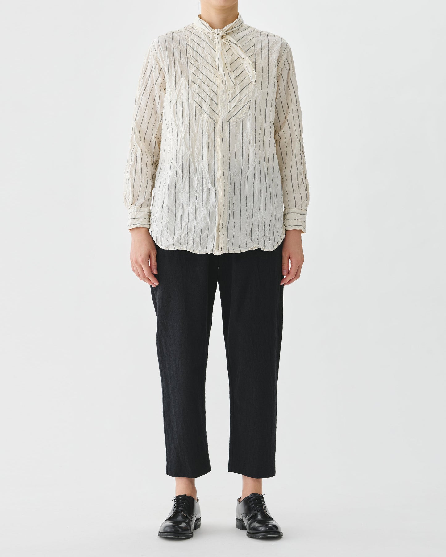 Pas de Calais Washed Cotton Wool Pants Black-Pas De Calais-Thistle Hill