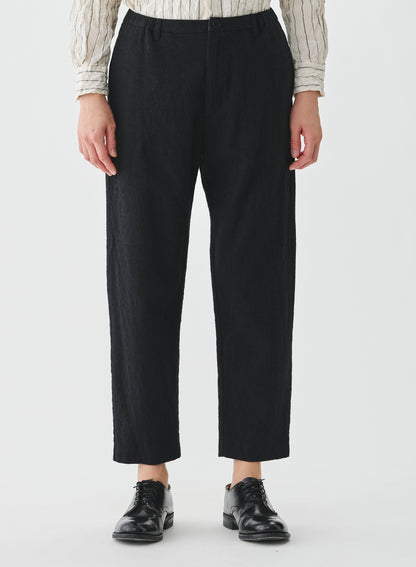 Pas de Calais Washed Cotton Wool Pants Black-Pas De Calais-Thistle Hill