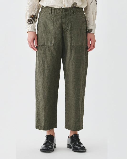 Pas de Calais High Thread Count Cotton Linen Baker Pants Khaki-Pas De Calais-Thistle Hill