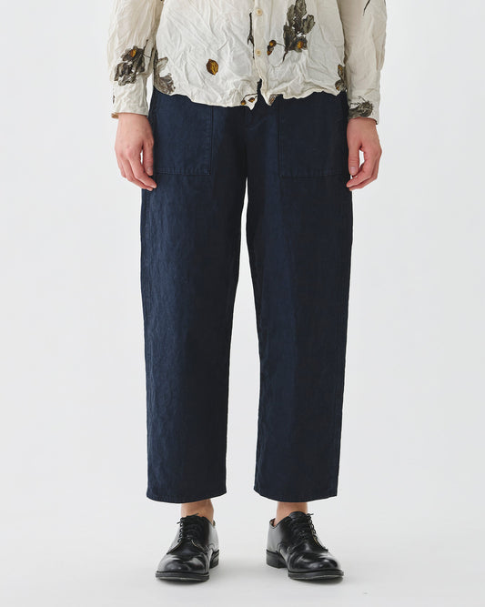 Pas de Calais High Thread Count Cotton Linen Baker Pants Navy-Pas De Calais-Thistle Hill