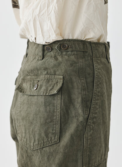 Pas de Calais High Thread Count Cotton Linen Baker Pants Khaki-Pas De Calais-Thistle Hill