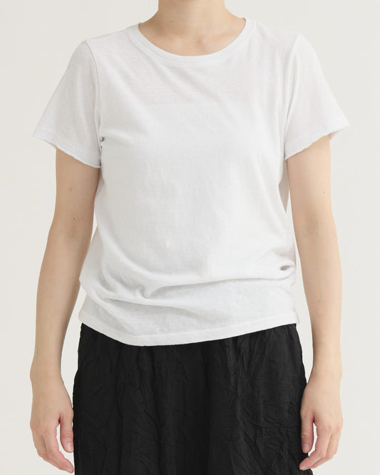 Pas De Calais Recycled Cotton Crew Neck T Shirt White-Pas De Calais-Thistle Hill