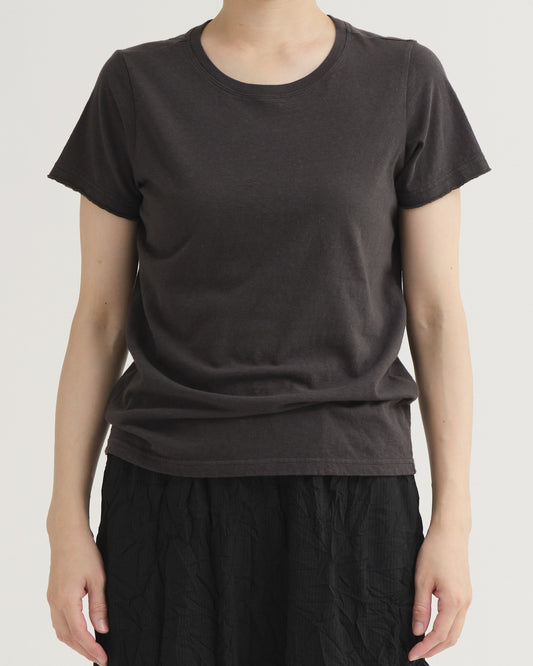 Pas De Calais Recycled Cotton Crew Neck T Shirt Charcoal-Pas De Calais-Thistle Hill