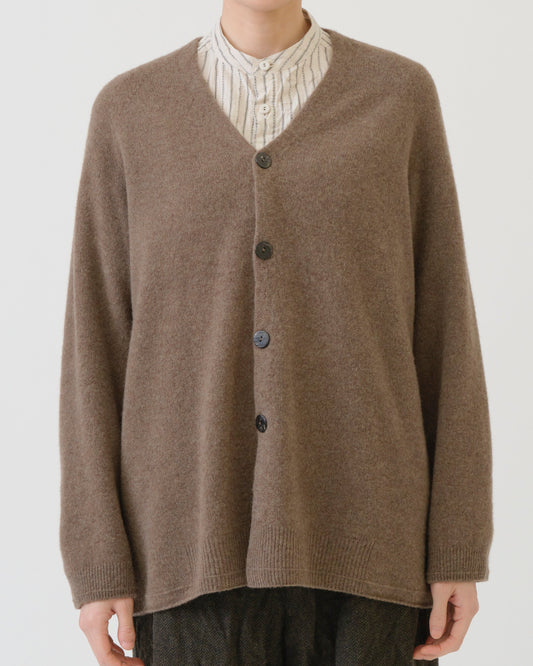 Pas de Calais Fine Wool Cardigan Brown-Pas De Calais-Thistle Hill