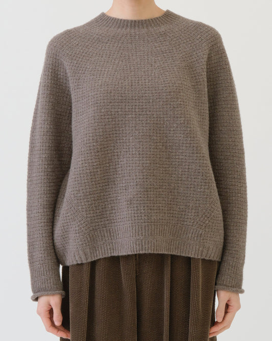 Pas de Calais Cashmere Blend Lambs Wool Pullover Greige-Pas De Calais-Thistle Hill