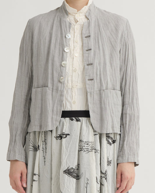 Pas De Calais French Linen Short Jacket Grey-Pas De Calais-Thistle Hill