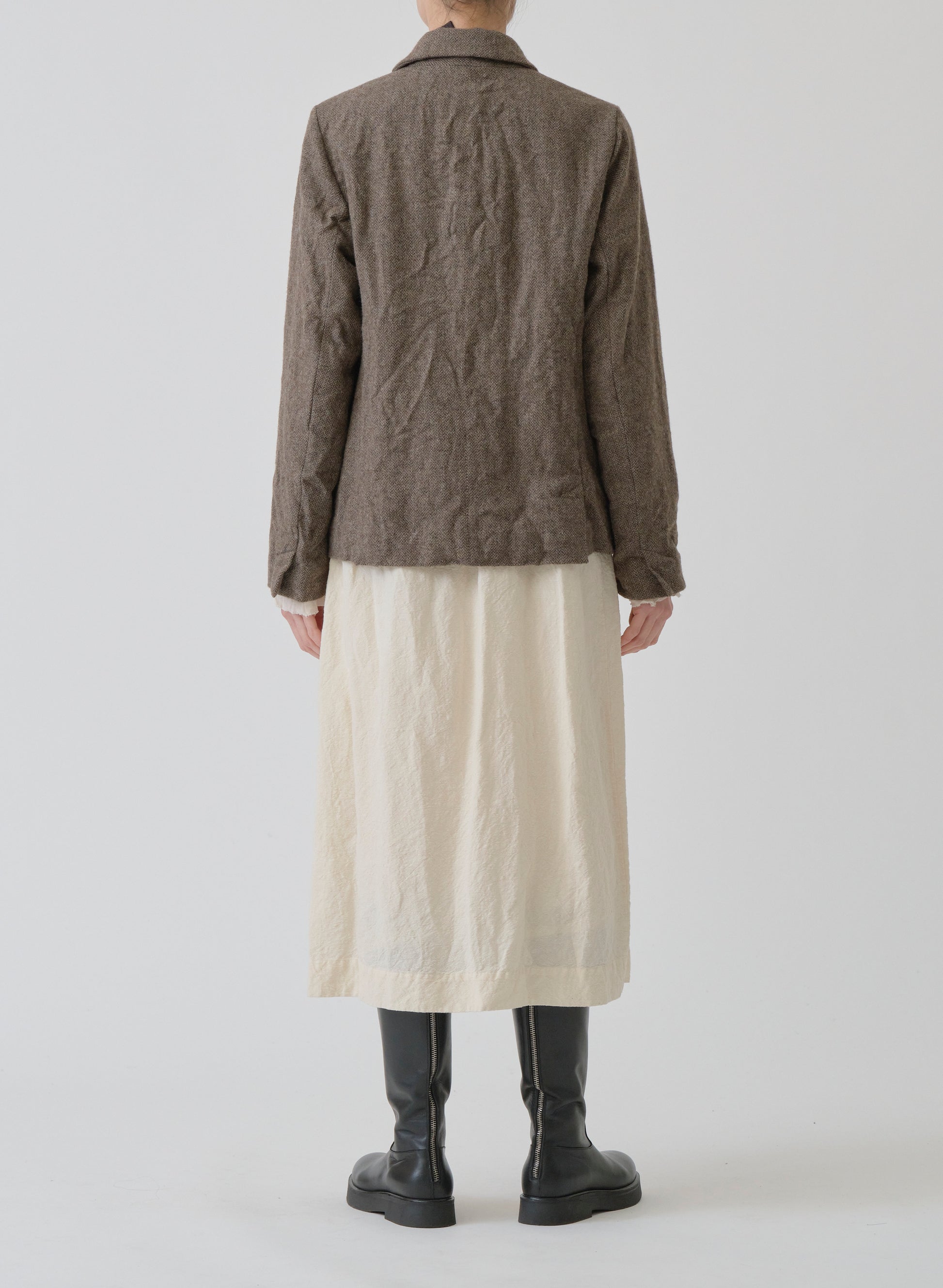 Pas de Calais Eco Wool Herringbone Short Jacket Beige-Pas De Calais-Thistle Hill