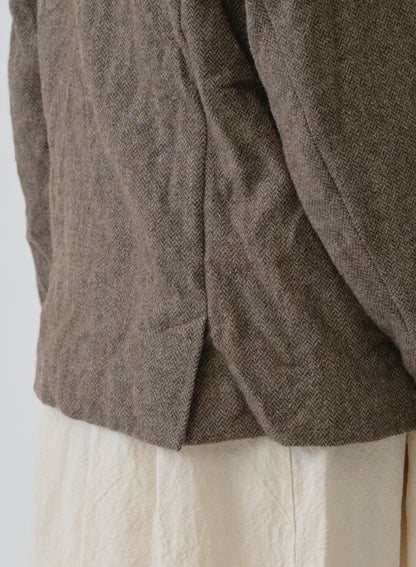 Pas de Calais Eco Wool Herringbone Short Jacket Beige-Pas De Calais-Thistle Hill