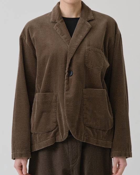 Pas de Calais Corduroy Tailored Jacket Khaki-Pas De Calais-Thistle Hill