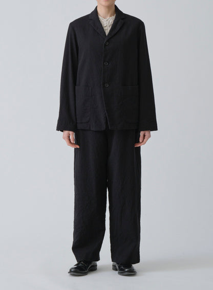 Pas de Calais Mulesing-Free Wool Cotton Tailored Jacket Black-Pas De Calais-Thistle Hill