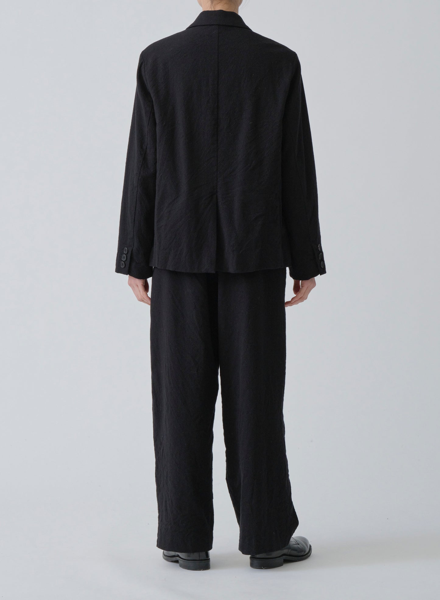 Pas de Calais Mulesing-Free Wool Cotton Tailored Jacket Black-Pas De Calais-Thistle Hill