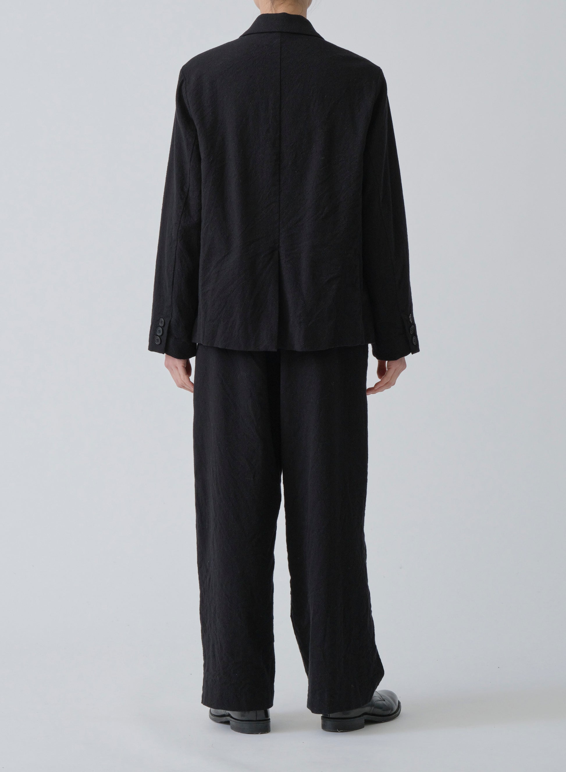 Pas de Calais Mulesing-Free Wool Cotton Tailored Jacket Black-Pas De Calais-Thistle Hill