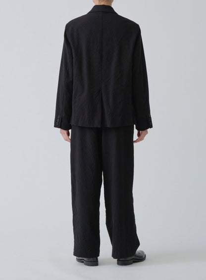Pas de Calais Mulesing-Free Wool Cotton Tailored Jacket Black-Pas De Calais-Thistle Hill
